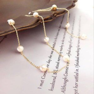 Natural Pearl Necklace Pink or White